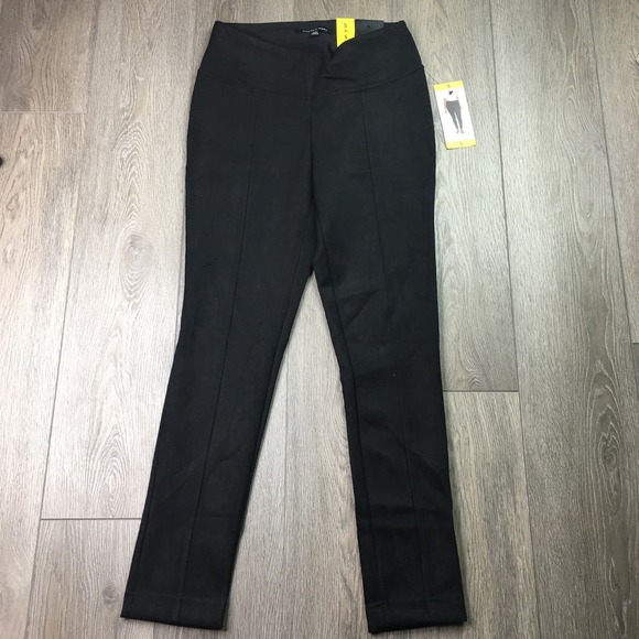 NWT Andrew Marc Pull On Trouser Skinny Pants Stretch Waistband Black Small - Picture 4 of 8